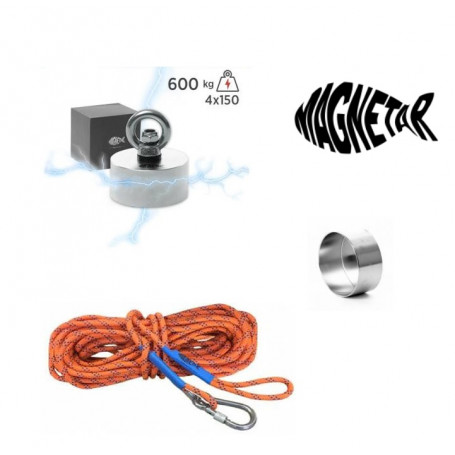 Pack aimant neodyme MAGNETAR HARDCORE - protection - Corde 20m diamètre 8mm