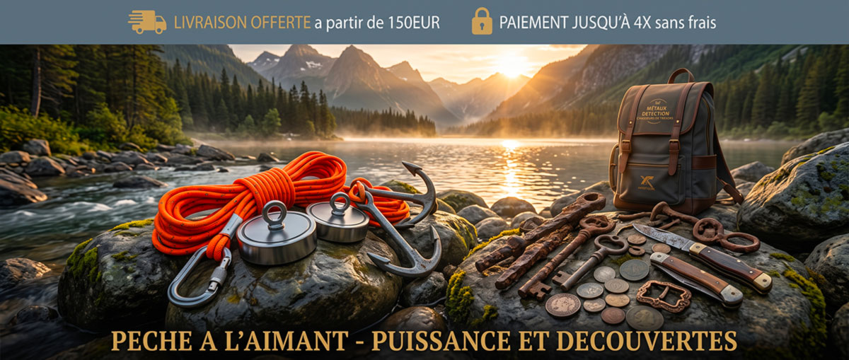 Sélection d'aimants puissants pour la pêche en rivière et canaux Aimants néodyme pour la pêche à l'aimant : Magnetar 360, double face et cordes renforcées