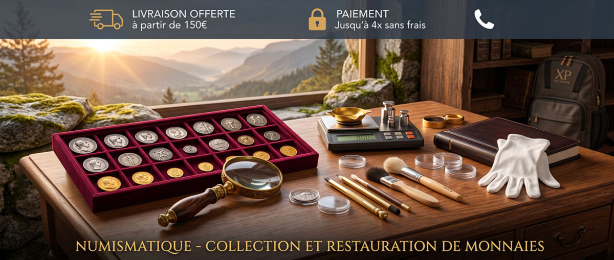 Accessoires et équipements pour collectionneurs et passionnés de numismatique Matériel de numismatique : médaillers, loupes de précision, balances et restauration de monnaies anciennes